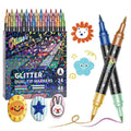 Glitter Markers Dual Tip Set