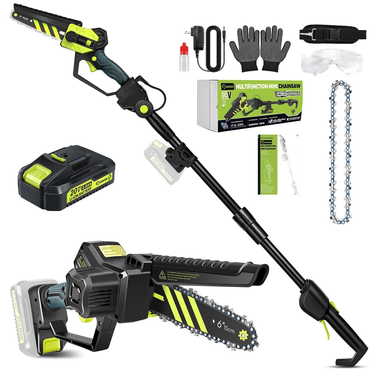 Cordless Pole Saw and Mini Chainsaw