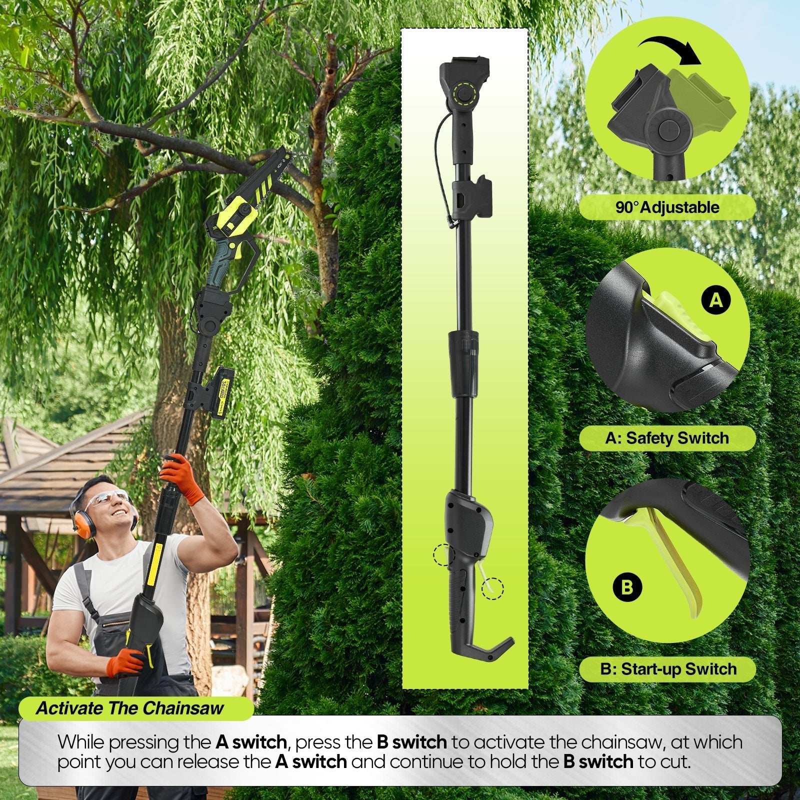 Cordless Pole Saw and Mini Chainsaw