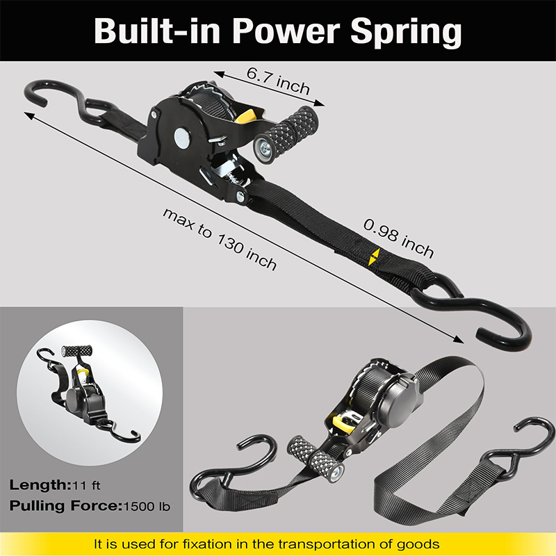 Automatic Retractable Heavy-Duty Ratchet Strap