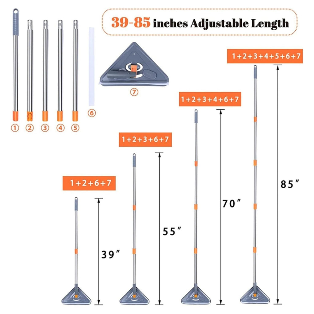 Long-handled wall cleaning mop