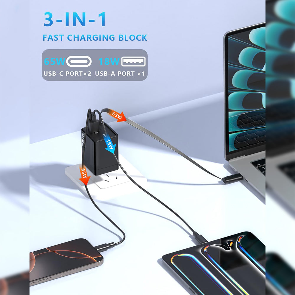 Compact Dual Retractable USB Charger