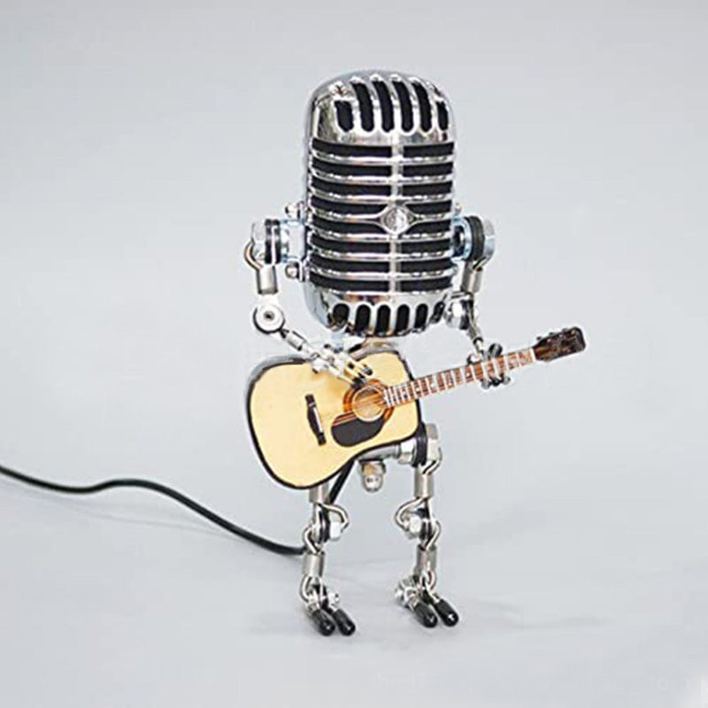 Vintage Metal Microphone Robot Desk Lamp