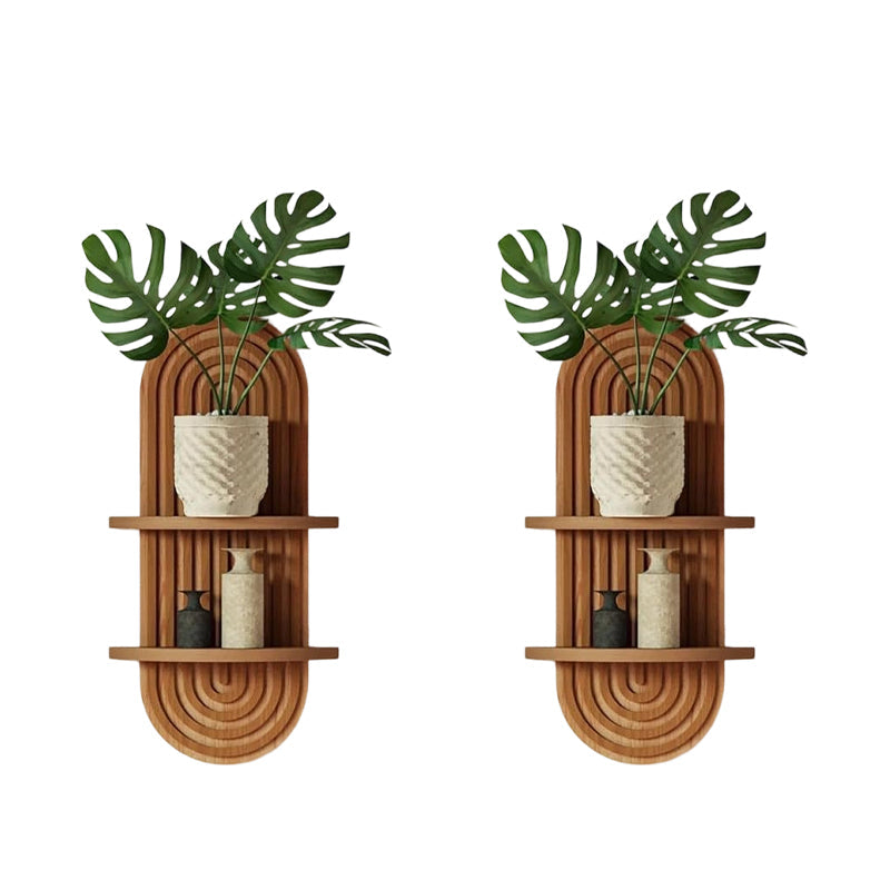Boho Arched Wooden Wall Shelf