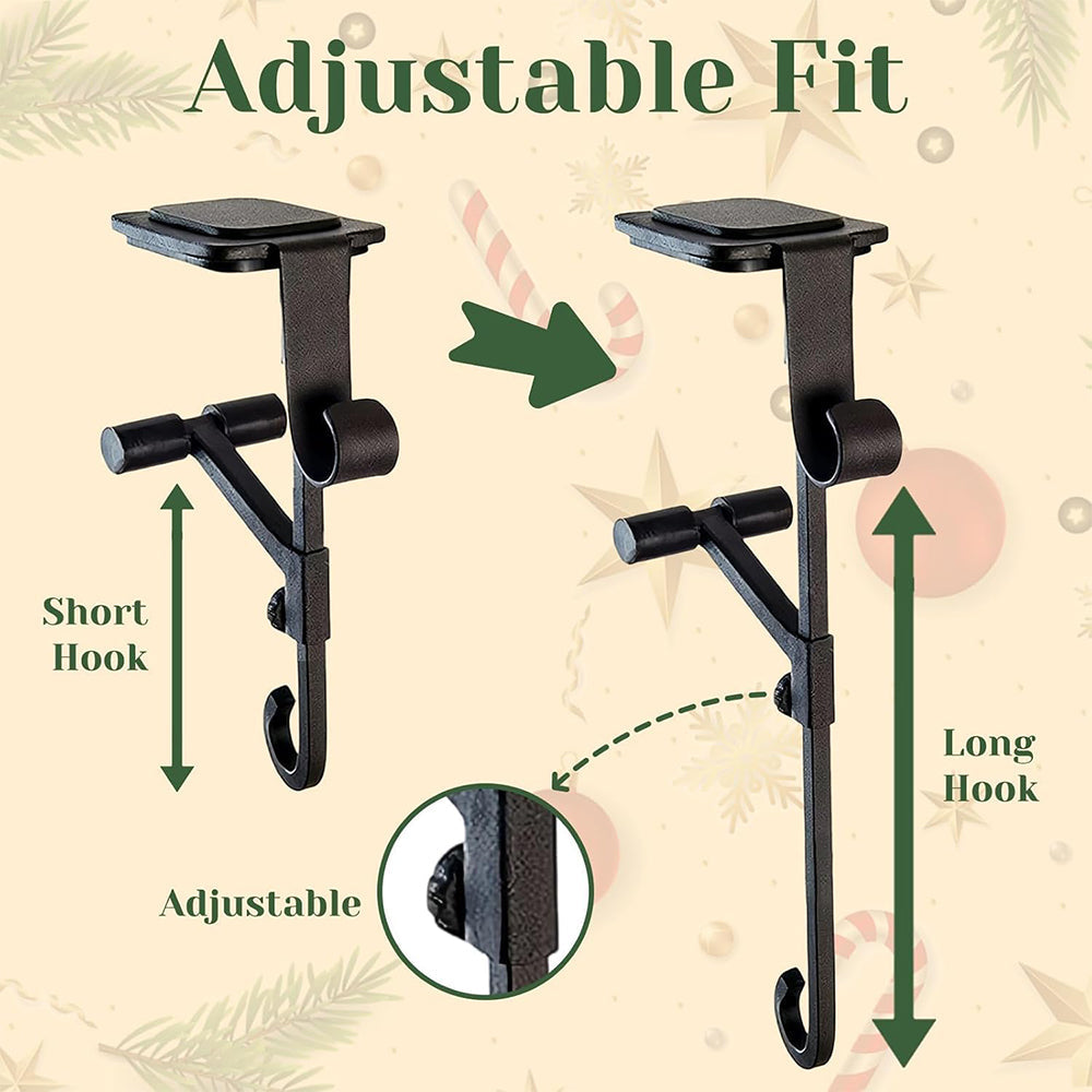 Adjustable Fireplace Garland and Stocking Hanger