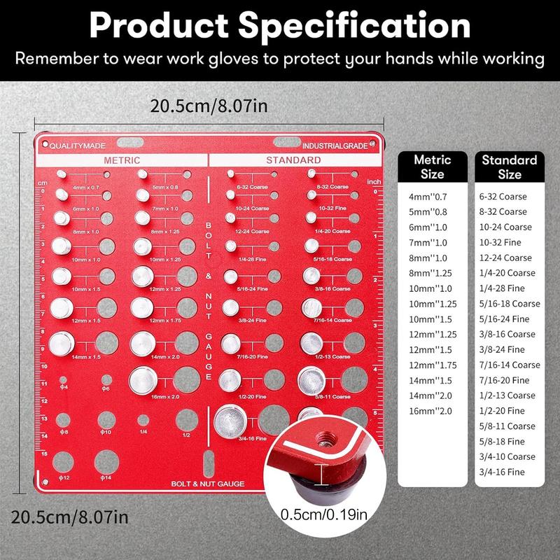 Metric & Standard Thread Checker