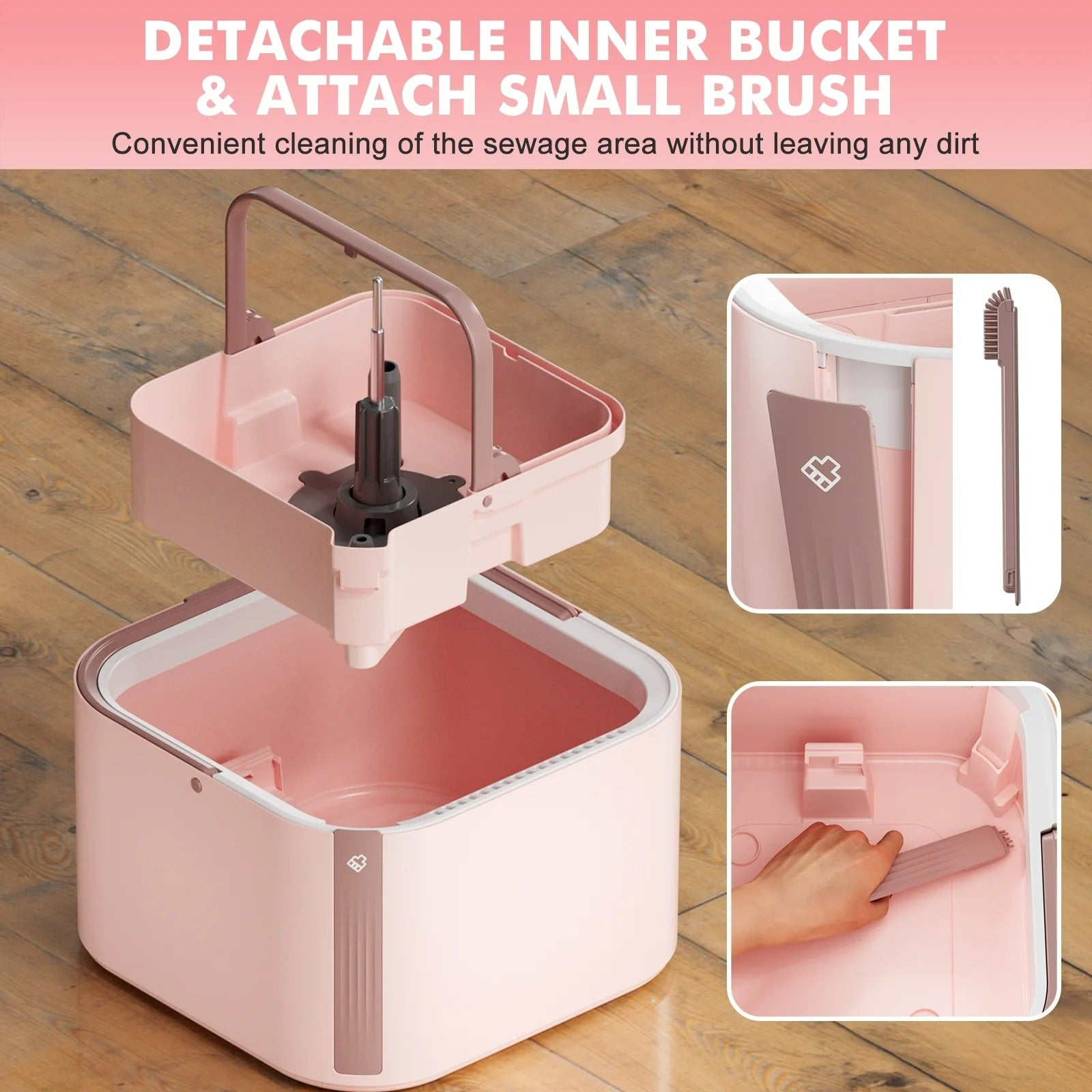 Upgrade Spin Mop Bucket with Detachable Inner Bucket