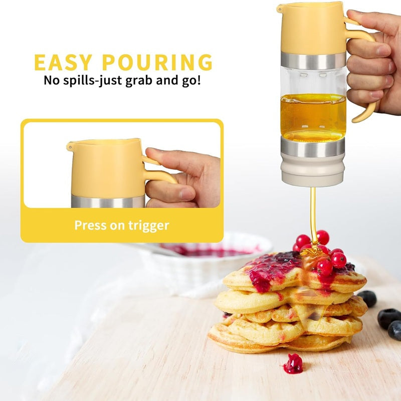 Glass Honey Syrup Dispenser Jar