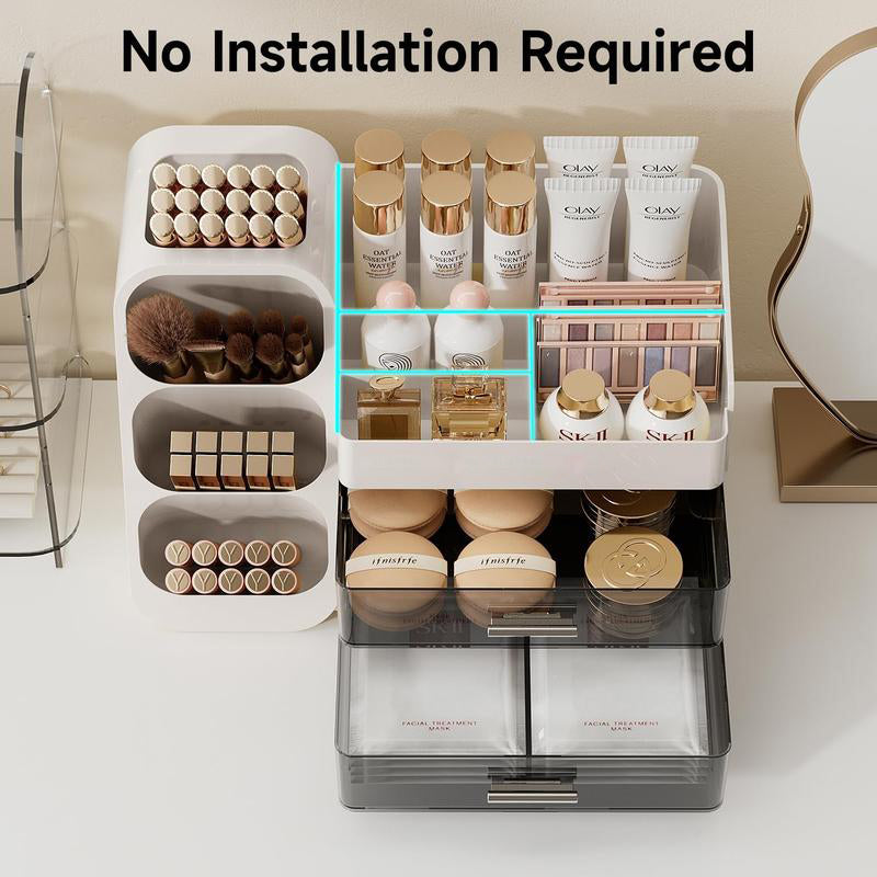 Elegant Vanity Makeup Storage Organizer Box