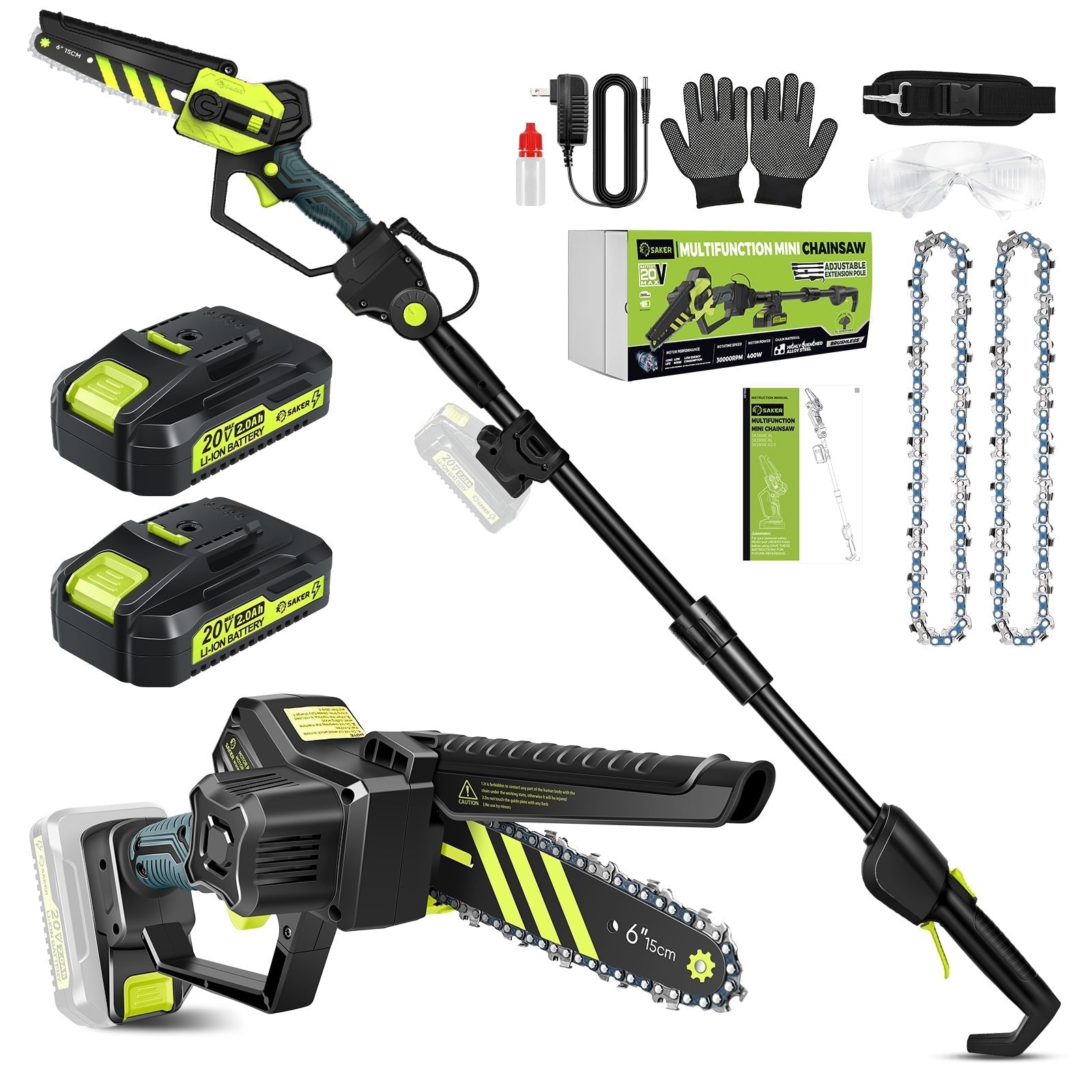 Cordless Pole Saw and Mini Chainsaw