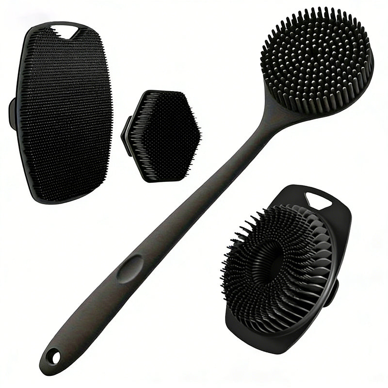 Silicone Back Scrubber Shower Brush Set