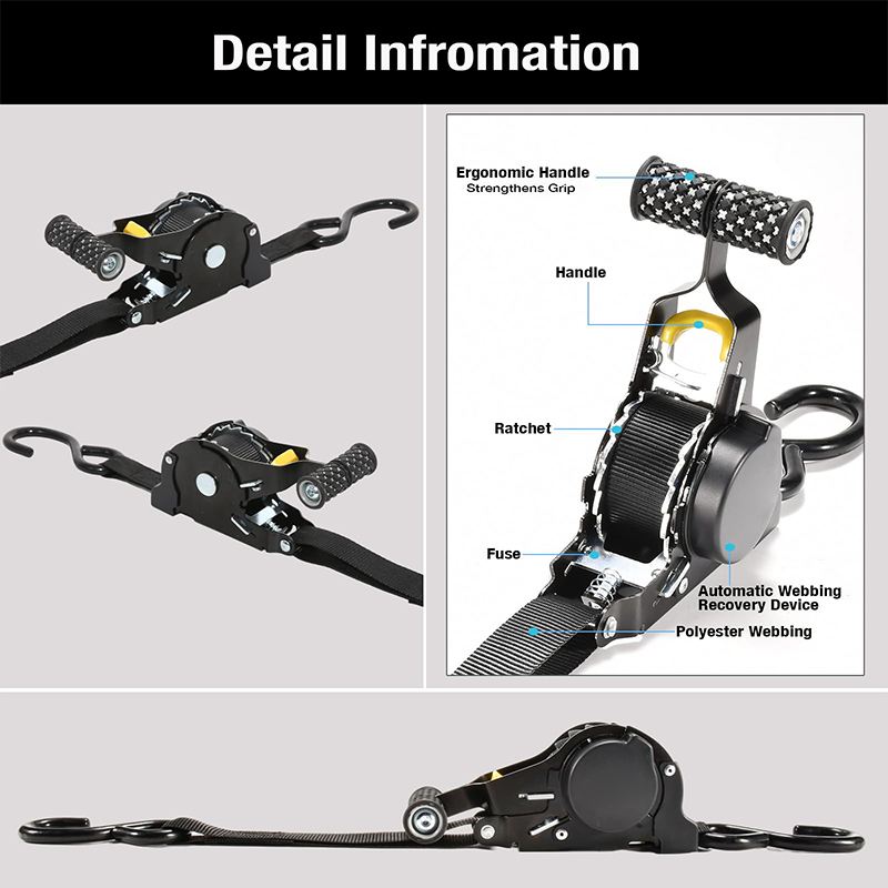 Automatic Retractable Heavy-Duty Ratchet Strap