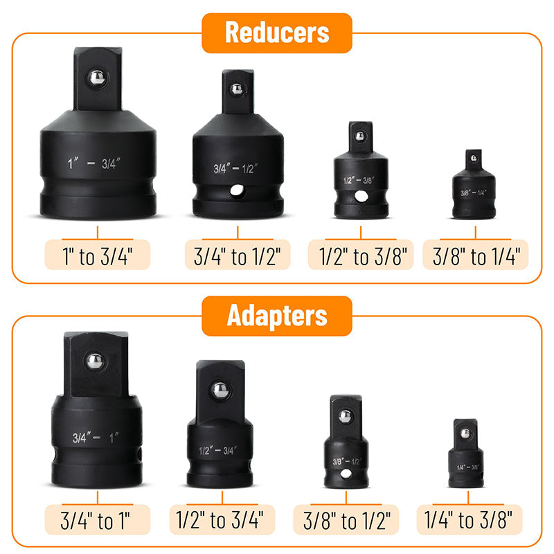 Impact Socket Adapter And Reducer Set