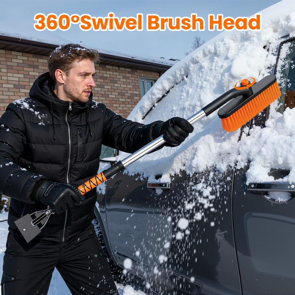 3-in-1 Extendable Snow Brush Ice Scraper