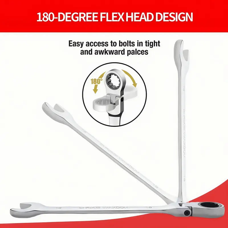 Flex Head Ratcheting Wrench Set 16pcs
