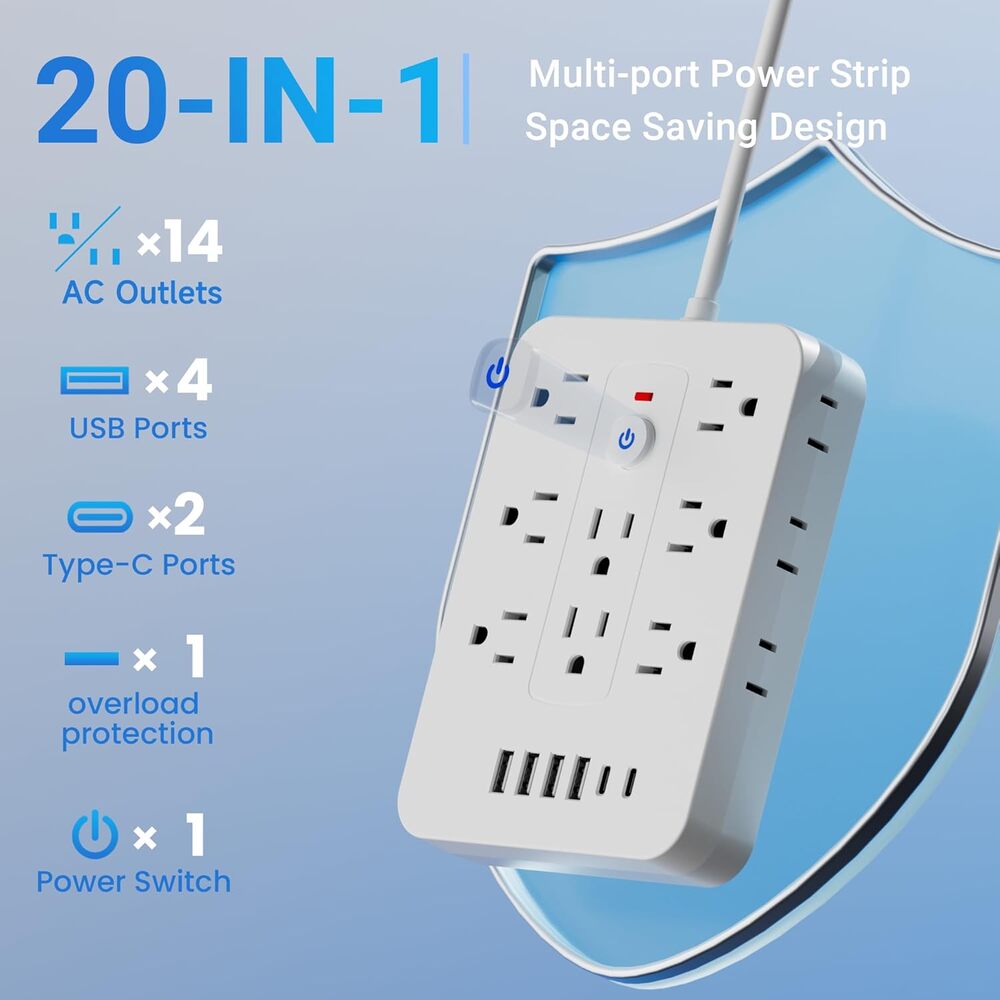 20-in-1 Surge Protector Power Strip