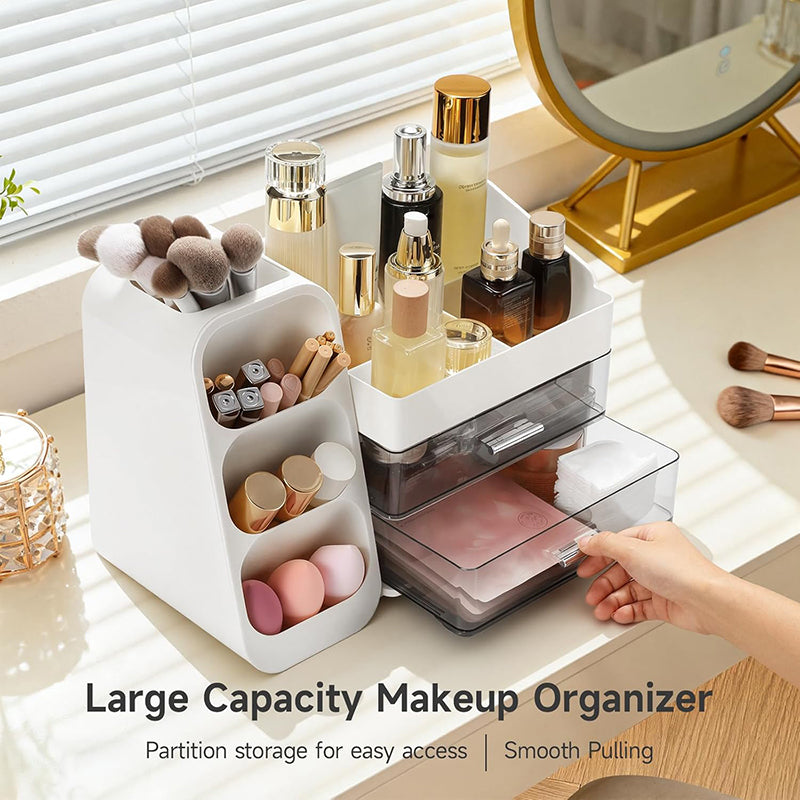 Elegant Vanity Makeup Storage Organizer Box