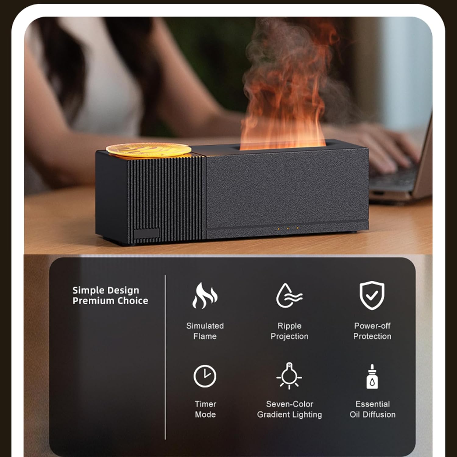 Flame Aroma Diffuser With Projection