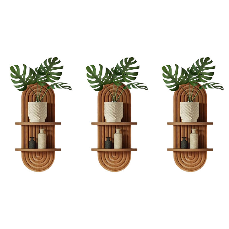 Boho Arched Wooden Wall Shelf