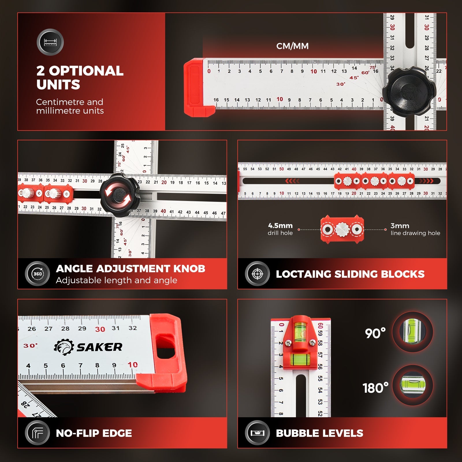 ® Accurate Hole Position Marker - ® 4 in 1 Drilling Positioning Ruler