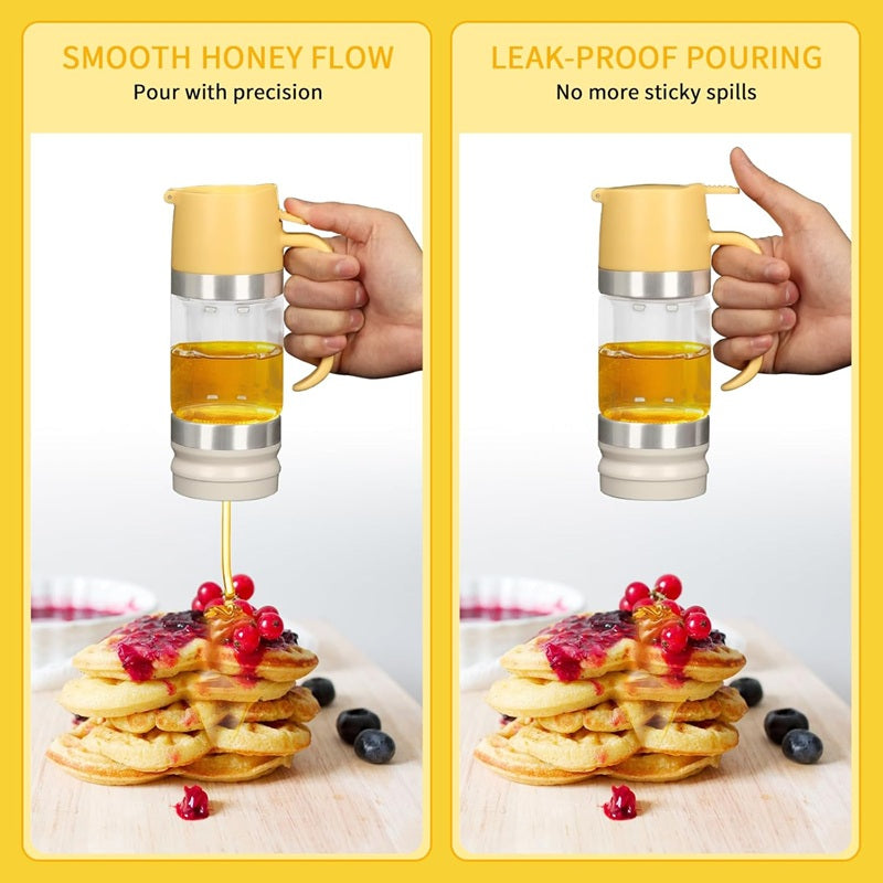 Glass Honey Syrup Dispenser Jar