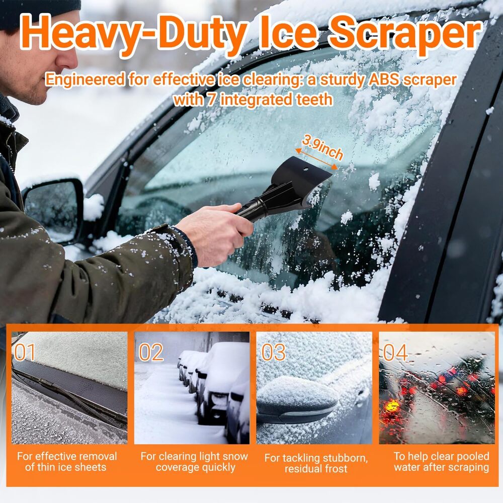 3-in-1 Extendable Snow Brush Ice Scraper