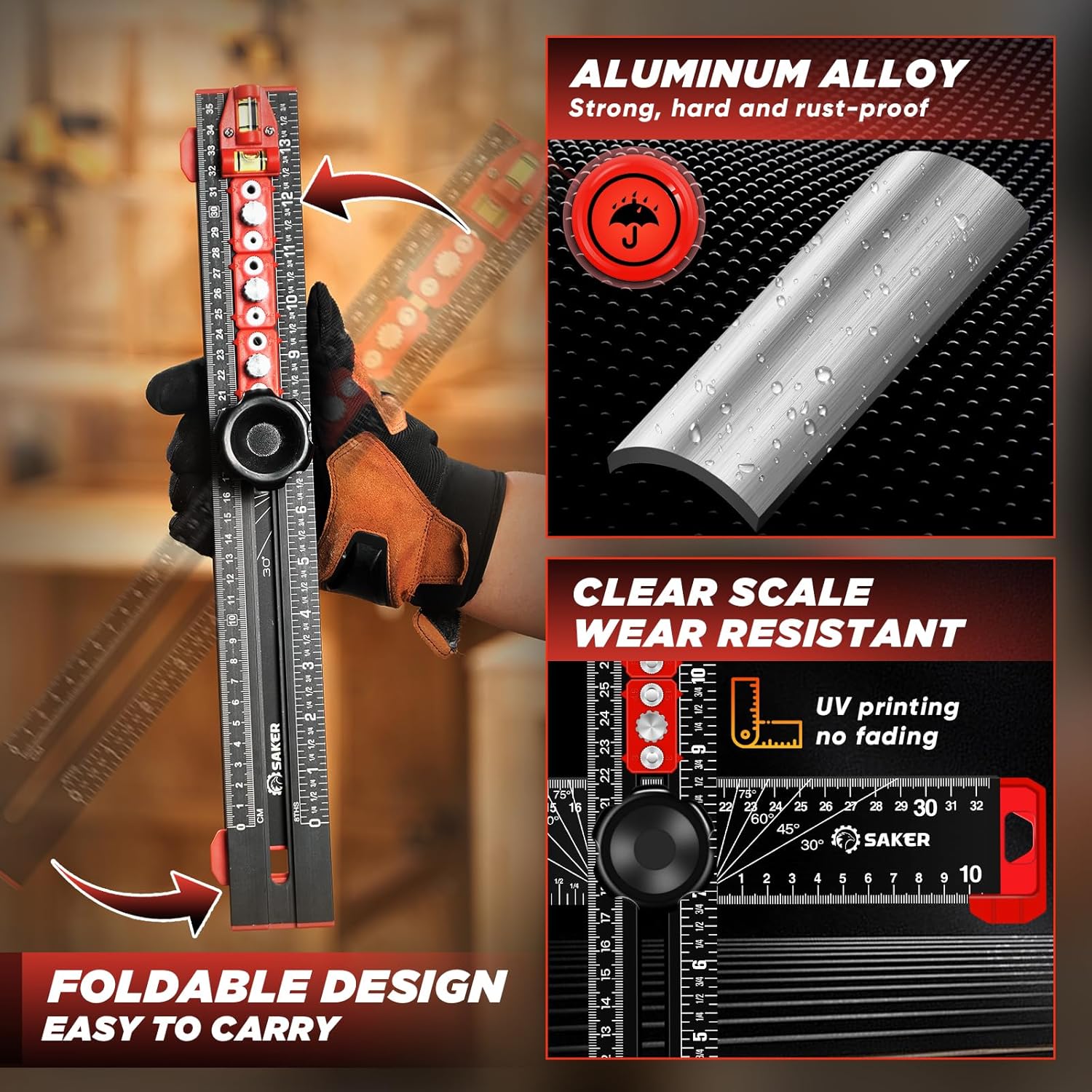 4 in 1 Drilling Positioning Ruler