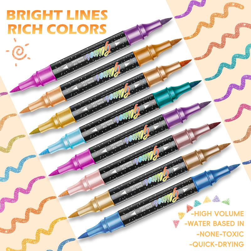 Glitter Markers Dual Tip Set