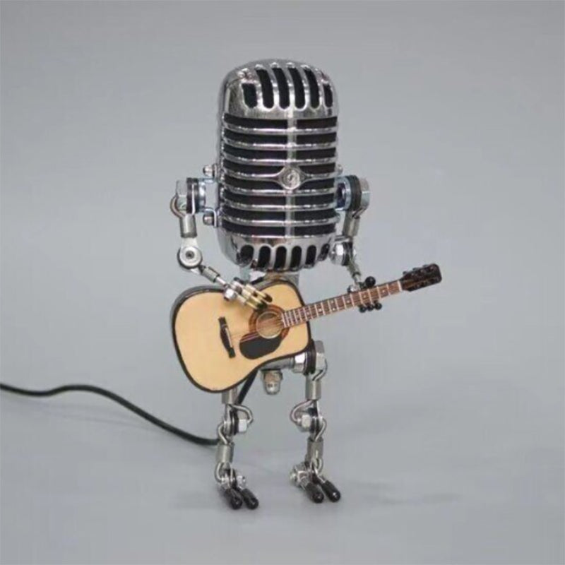 Vintage Metal Microphone Robot Desk Lamp