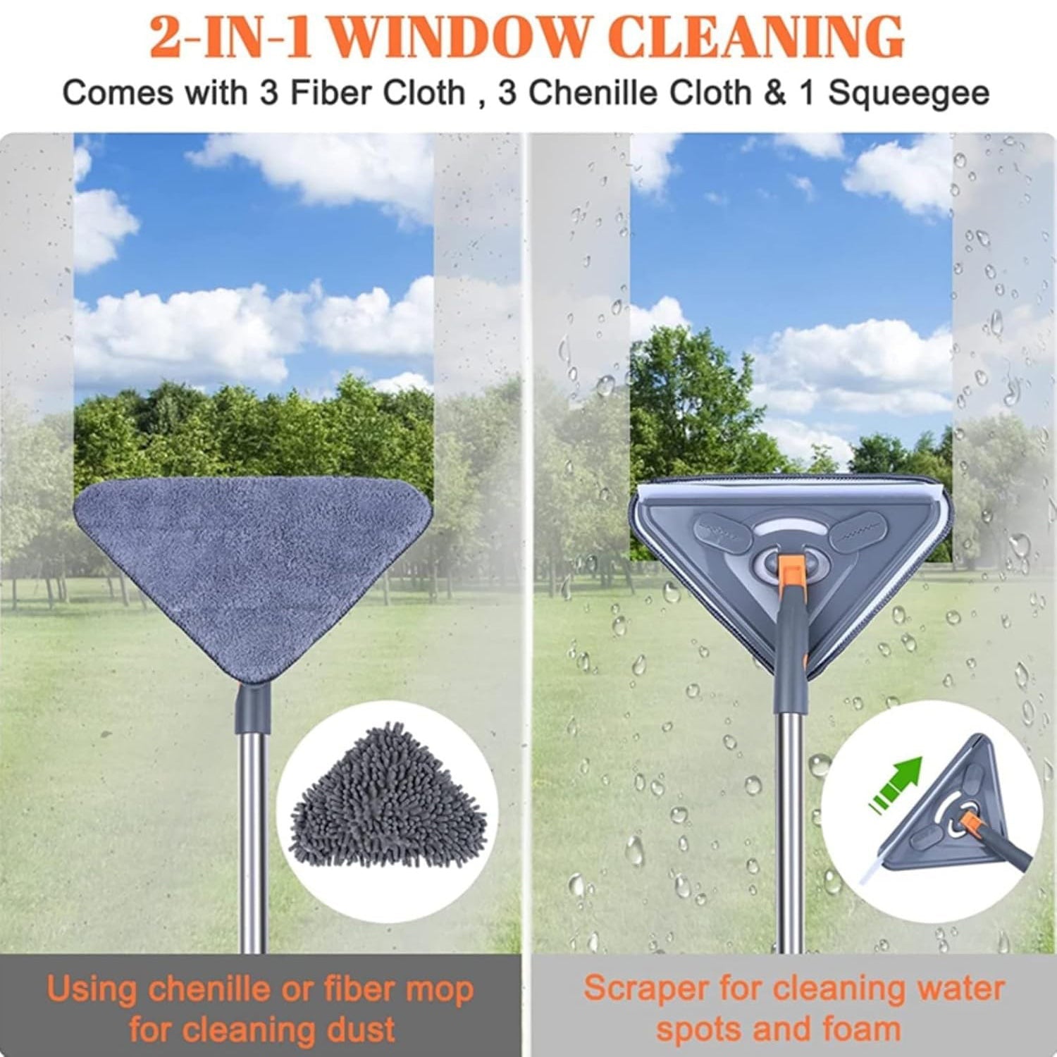 Long-handled wall cleaning mop