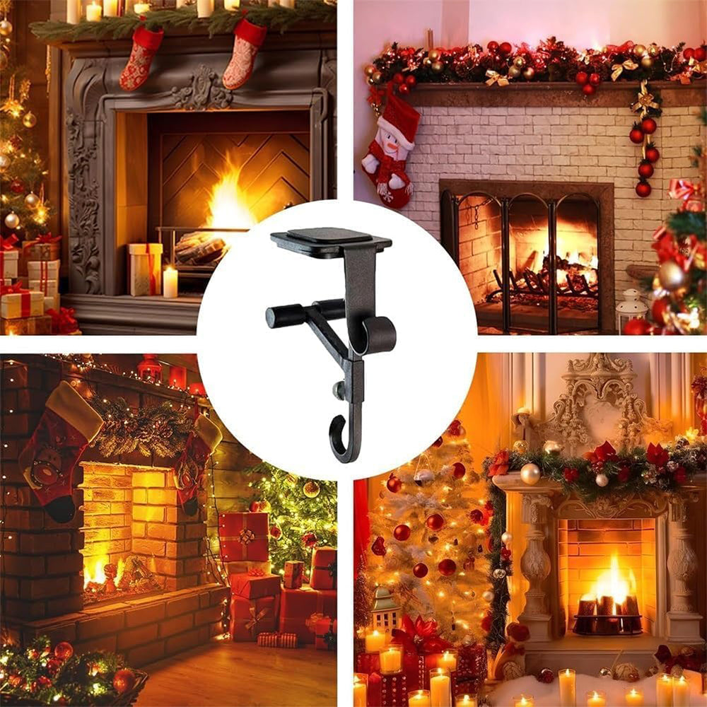 Adjustable Fireplace Garland and Stocking Hanger