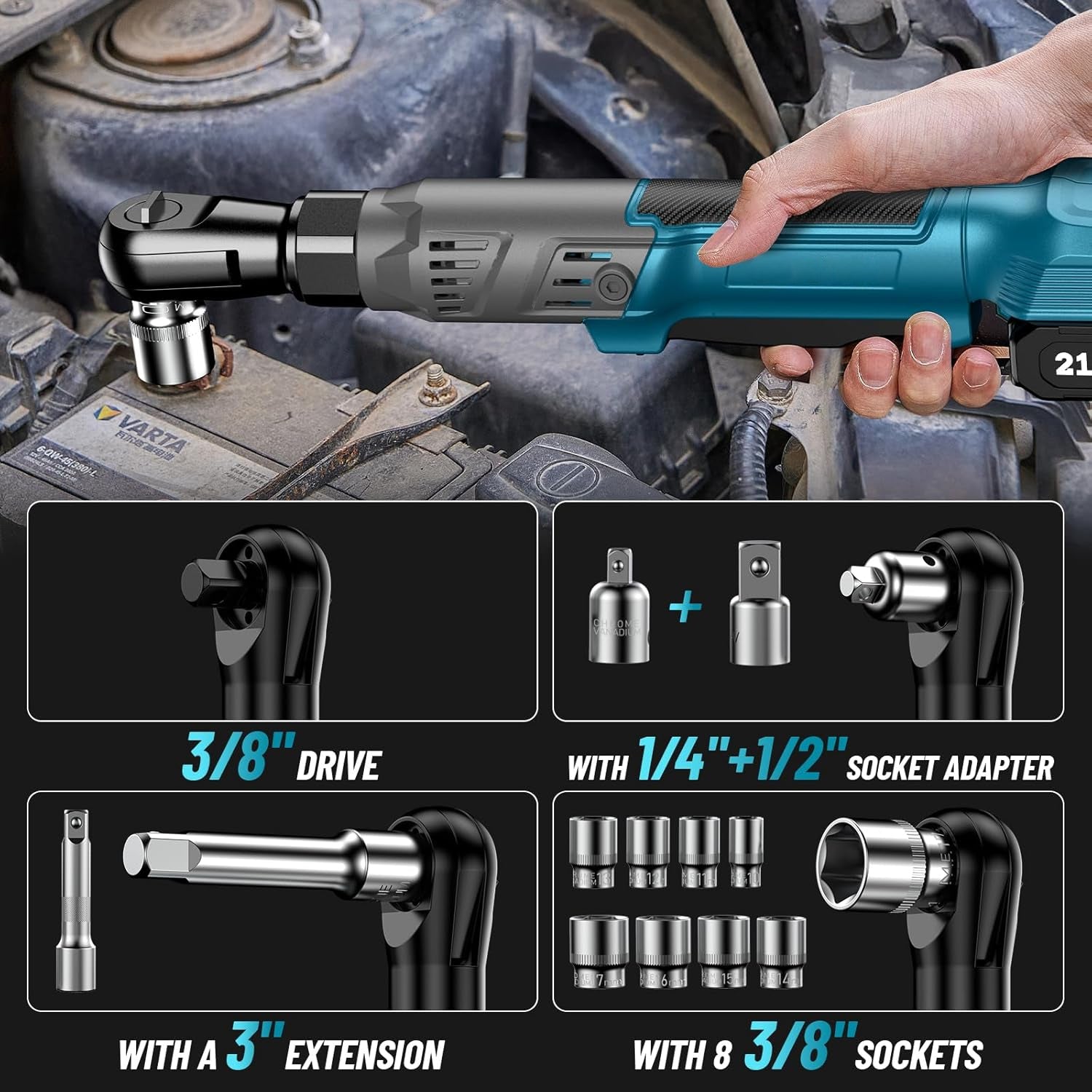 Cordless Electric Ratchet Wrench Set