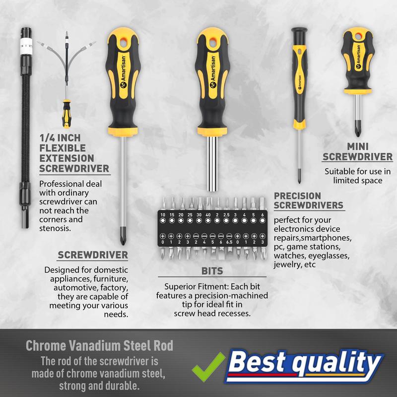 Magnetic Screwdrivers Set with Case(43PCS)