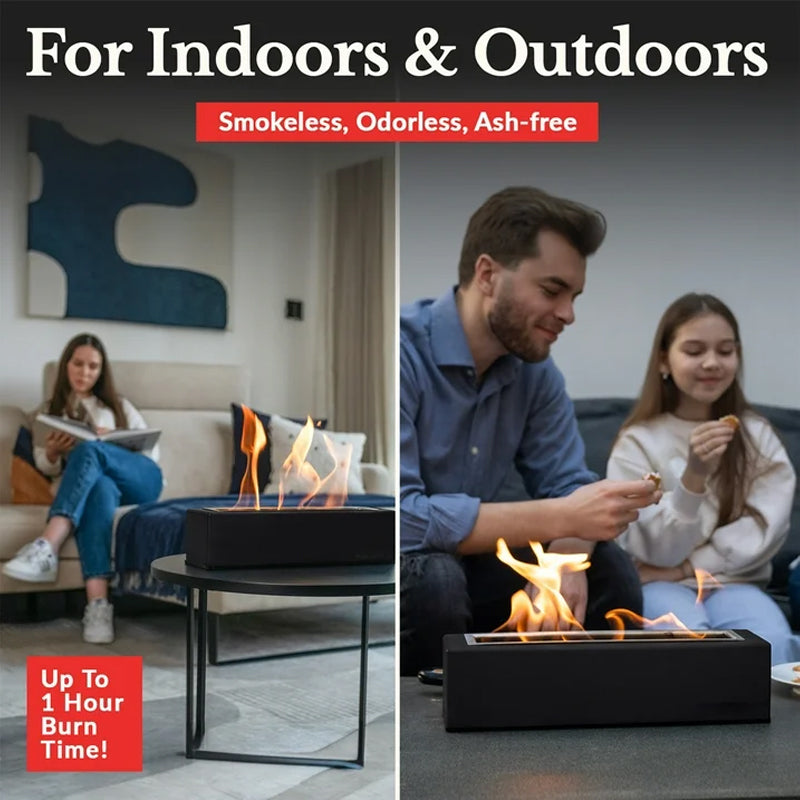 Indoor Tabletop Fire Pit With Roasting Sticks