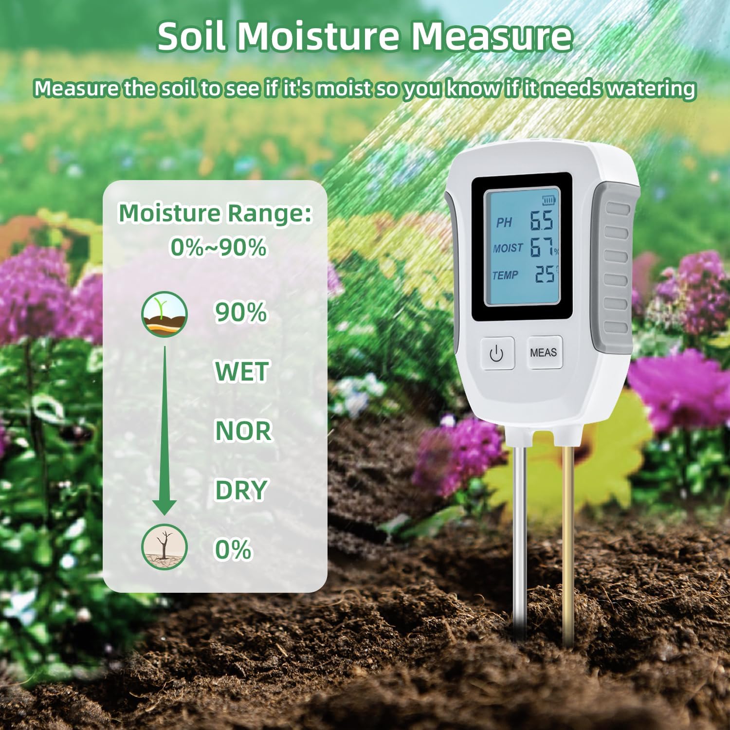 3 in 1 Digital Plant Soil Moisture Meter