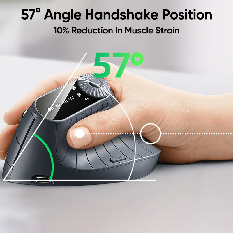 Ergonomic Triple-Connect Wireless Mouse