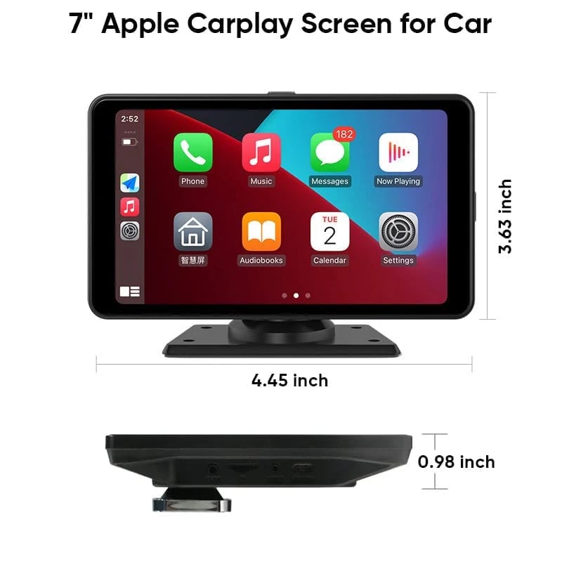 Wireless Carplay Screen With 4K Dashcam