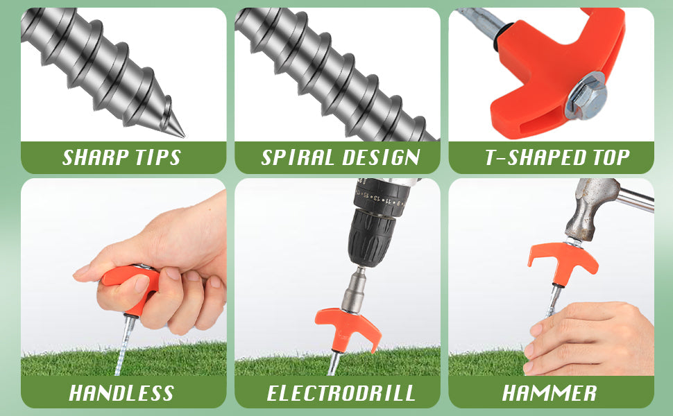 8 Screw in Tent Stakes