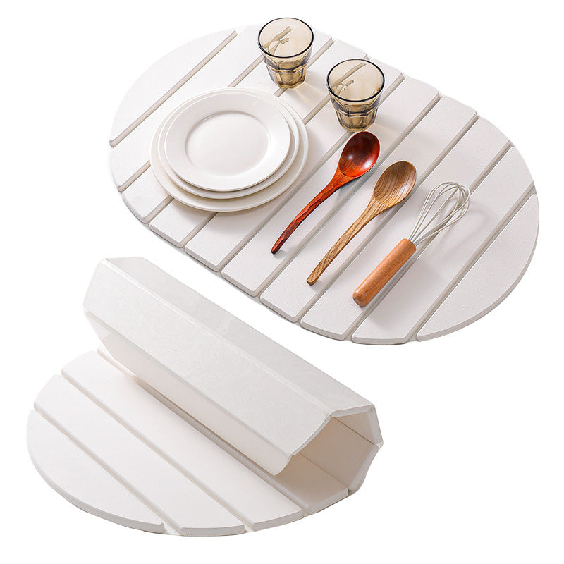 Collapsible Diatomaceous Dish Drying Mat