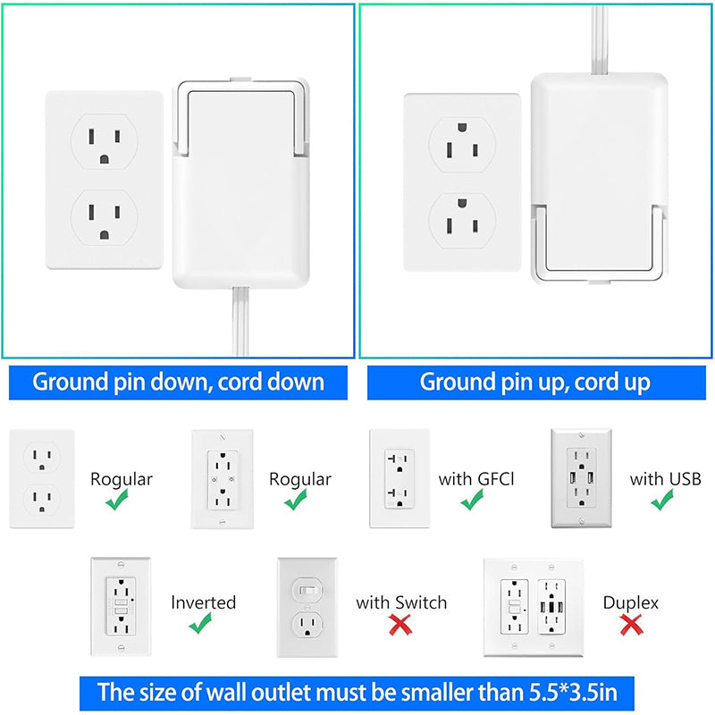Ultra Thin Flat Plug Power Strip