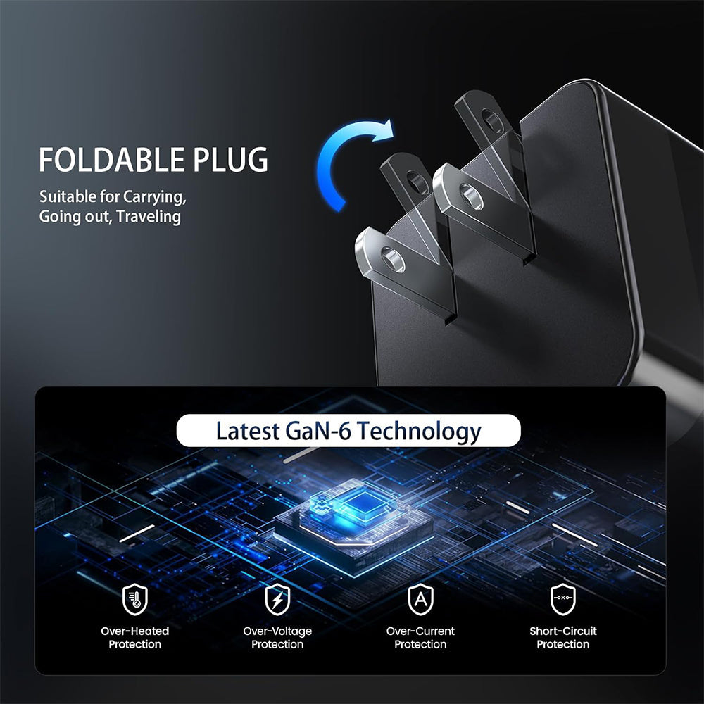 Compact Dual Retractable USB Charger