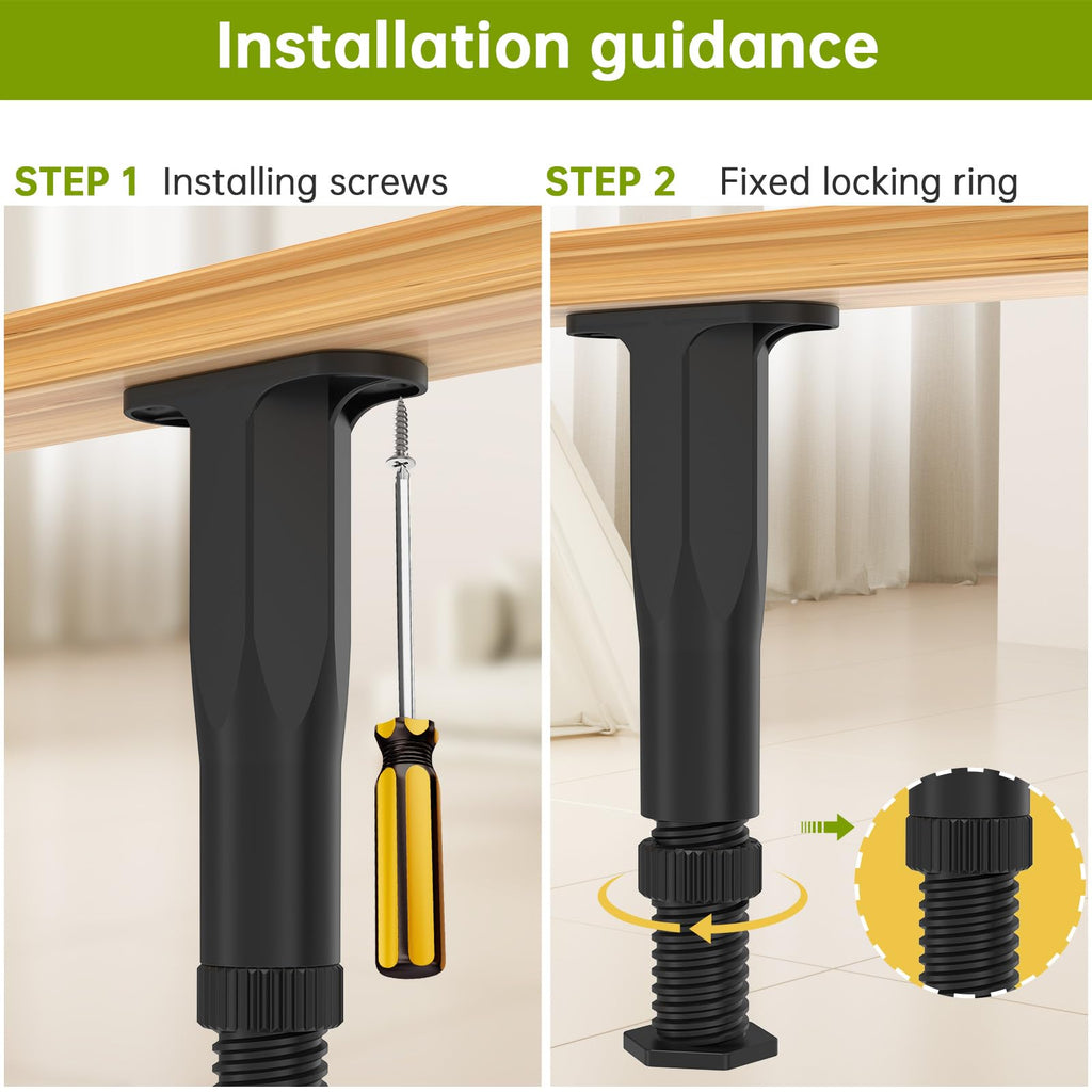 6 Pcs Adjustable Height Bed Support Legs