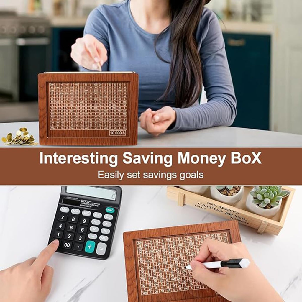 Wooden Cash Saving Box