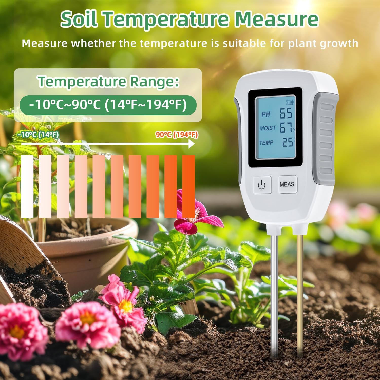 3 in 1 Digital Plant Soil Moisture Meter