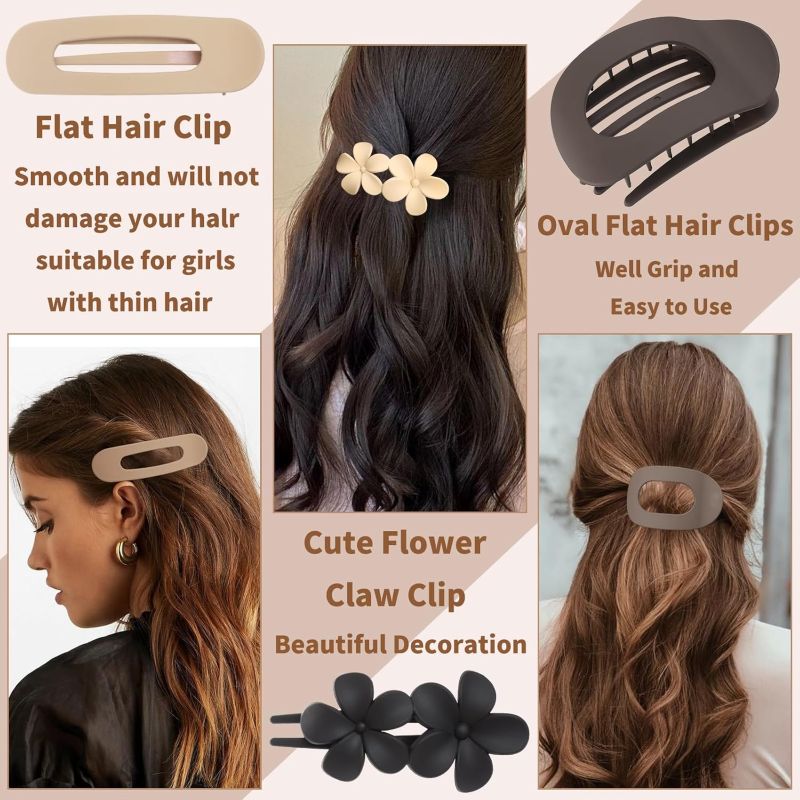 12 Pack Flat Hair Clips For Women