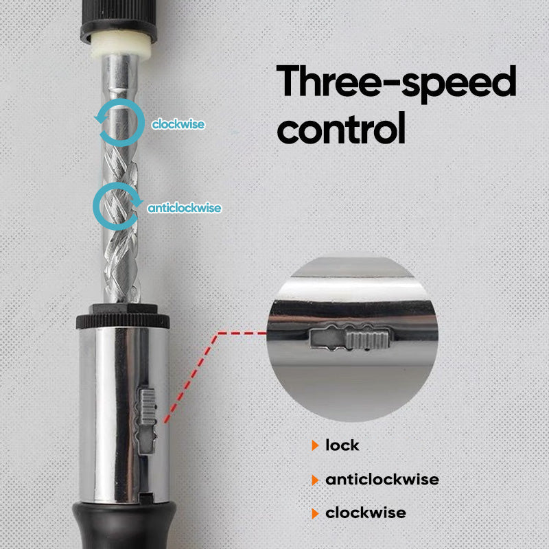 Push Pull Ratchet Screwdriver With 5 Screwdriver Heads