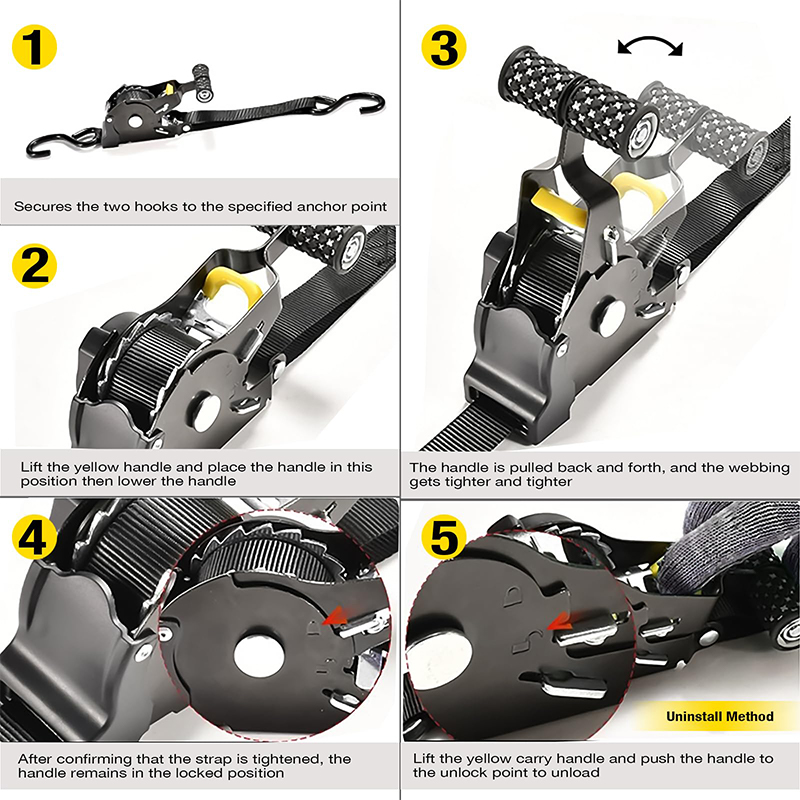 Automatic Retractable Heavy-Duty Ratchet Strap