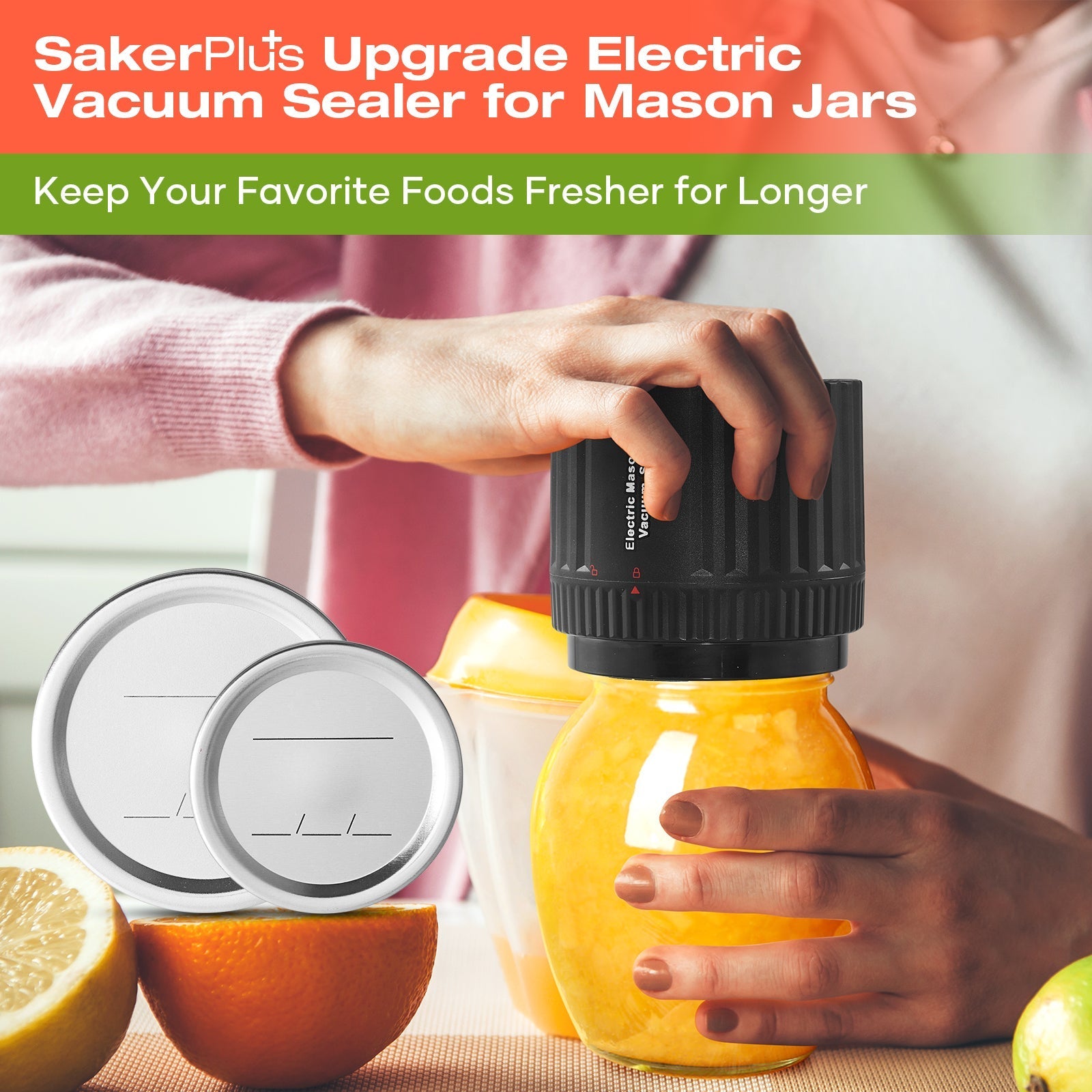 Efficient Food Saver -  Electric Vacuum Sealer For Mason Jars