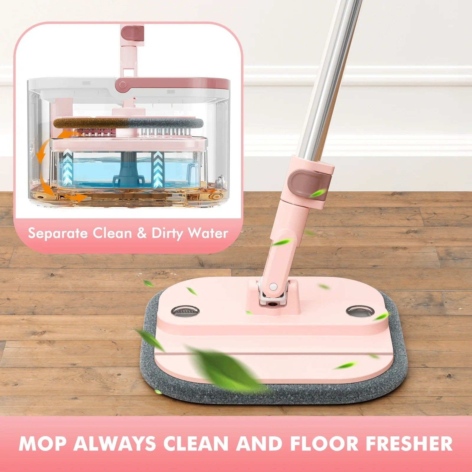 Upgrade Spin Mop Bucket with Detachable Inner Bucket