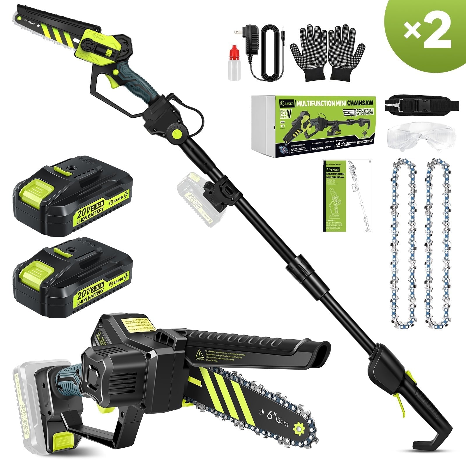 Cordless Pole Saw and Mini Chainsaw